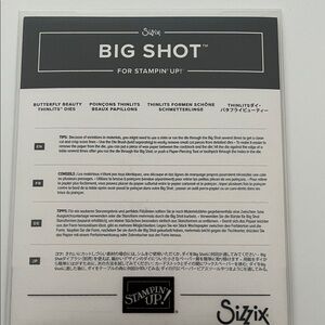 Stampin' Up! Big Shot Butterfly Beauty Thinlits Dies - Black and White